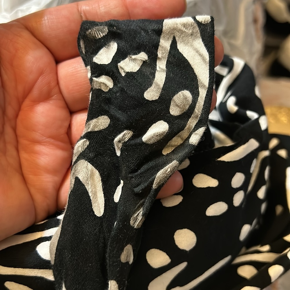 New DVF Target Black Midi Sea Spots L/S Wrap Dress SMALL Diane Von Furstenberg - Picture 11 of 12